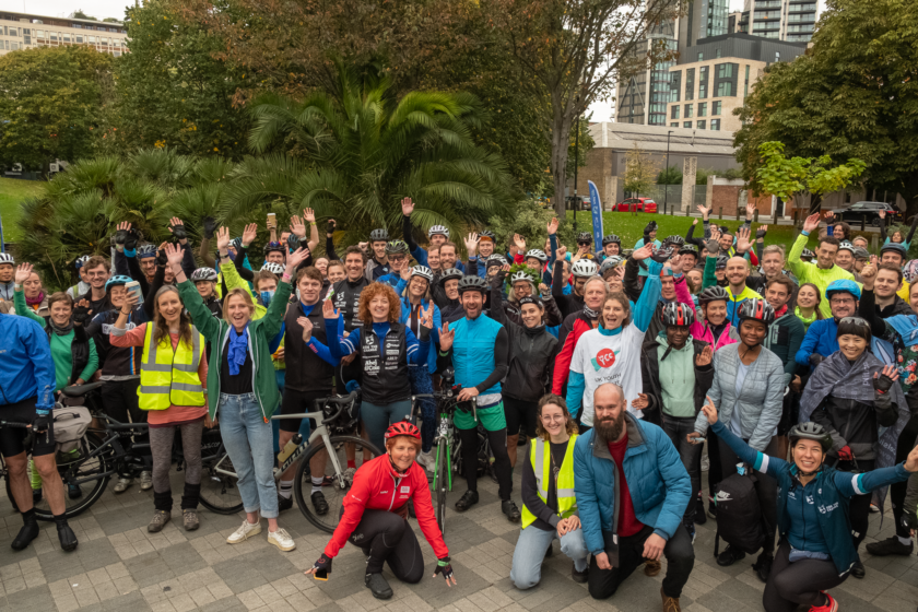 COP26 riders group photos in Vauxhall London